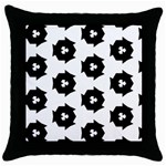 Black And White Pattern Throw Pillow Case (Black) Front