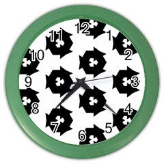 Black And White Pattern Color Wall Clock by Simbadda