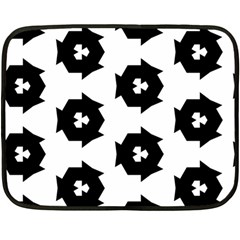 Black And White Pattern Fleece Blanket (mini) by Simbadda