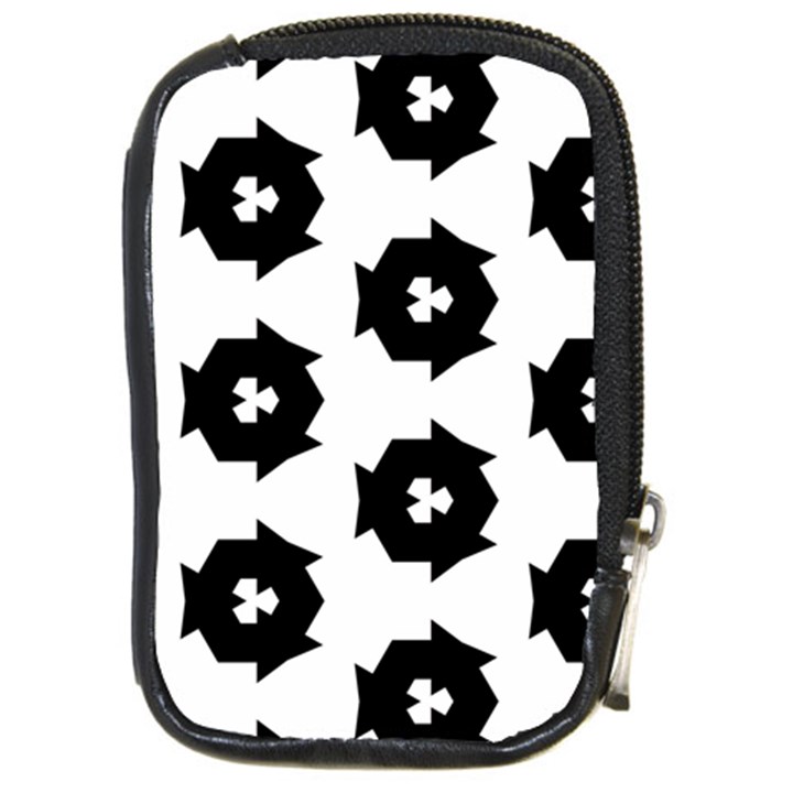 Black And White Pattern Compact Camera Leather Case