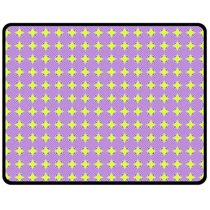 Pastel Mod Purple Yellow Circles Fleece Blanket (Medium) 