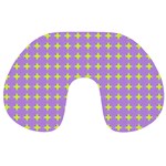 Pastel Mod Purple Yellow Circles Travel Neck Pillows Front