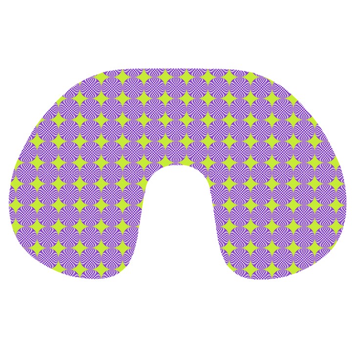 Pastel Mod Purple Yellow Circles Travel Neck Pillows