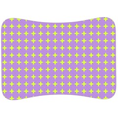 Pastel Mod Purple Yellow Circles Velour Seat Head Rest Cushion by BrightVibesDesign