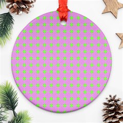 Pastel Mod Pink Green Circles Ornament (round) by BrightVibesDesign