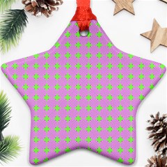 Pastel Mod Pink Green Circles Star Ornament (two Sides) by BrightVibesDesign