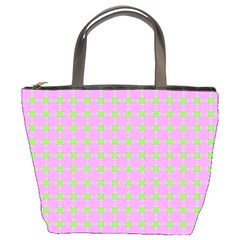 Pastel Mod Pink Green Circles Bucket Bag by BrightVibesDesign