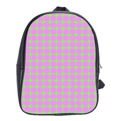 Pastel Mod Pink Green Circles School Bag (large) by BrightVibesDesign