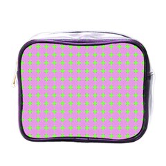 Pastel Mod Pink Green Circles Mini Toiletries Bag (one Side) by BrightVibesDesign