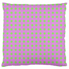 Pastel Mod Pink Green Circles Large Flano Cushion Case (two Sides) by BrightVibesDesign