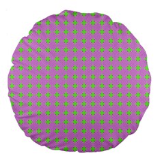 Pastel Mod Pink Green Circles Large 18  Premium Flano Round Cushions by BrightVibesDesign