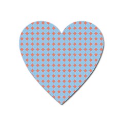 Pastel Mod Blue Orange Circles Heart Magnet by BrightVibesDesign