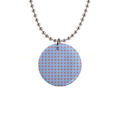 Pastel Mod Blue Orange Circles Button Necklaces by BrightVibesDesign