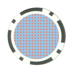 Pastel Mod Blue Orange Circles Poker Chip Card Guard by BrightVibesDesign