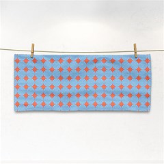 Pastel Mod Blue Orange Circles Hand Towel