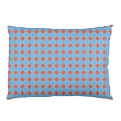 Pastel Mod Blue Orange Circles Pillow Case by BrightVibesDesign