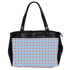 Pastel Mod Blue Orange Circles Oversize Office Handbag (2 Sides) by BrightVibesDesign