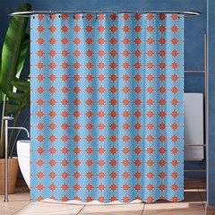 Pastel Mod Blue Orange Circles Shower Curtain 60  X 72  (medium)  by BrightVibesDesign