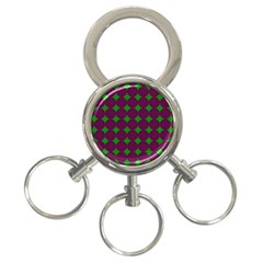 Bright Mod Pink Green Circle Pattern 3-ring Key Chains by BrightVibesDesign