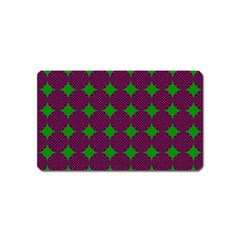 Bright Mod Pink Green Circle Pattern Magnet (name Card)