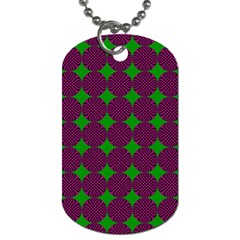 Bright Mod Pink Green Circle Pattern Dog Tag (two Sides) by BrightVibesDesign