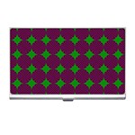 Bright Mod Pink Green Circle Pattern Business Card Holder Front