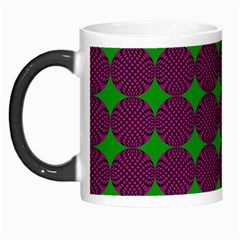 Bright Mod Pink Green Circle Pattern Morph Mugs by BrightVibesDesign