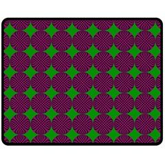 Bright Mod Pink Green Circle Pattern Fleece Blanket (medium)  by BrightVibesDesign