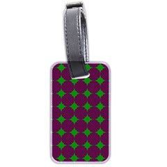 Bright Mod Pink Green Circle Pattern Luggage Tags (two Sides) by BrightVibesDesign