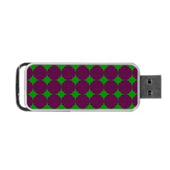 Bright Mod Pink Green Circle Pattern Portable Usb Flash (one Side) by BrightVibesDesign