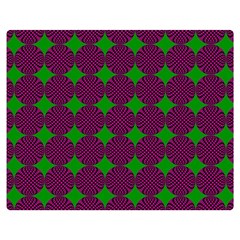 Bright Mod Pink Green Circle Pattern Double Sided Flano Blanket (medium)  by BrightVibesDesign