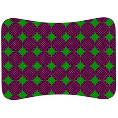 Bright Mod Pink Green Circle Pattern Velour Seat Head Rest Cushion