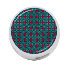 Mod Teal Red Circles Pattern 4-port Usb Hub (two Sides) by BrightVibesDesign