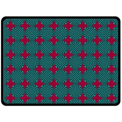 Mod Teal Red Circles Pattern Fleece Blanket (large)  by BrightVibesDesign