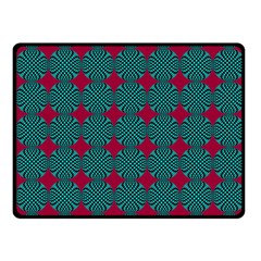 Mod Teal Red Circles Pattern Fleece Blanket (small) by BrightVibesDesign