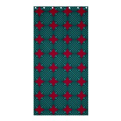 Mod Teal Red Circles Pattern Shower Curtain 36  X 72  (stall)  by BrightVibesDesign