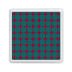 Mod Teal Red Circles Pattern Memory Card Reader (square) by BrightVibesDesign