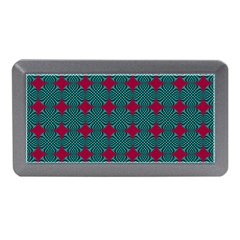 Mod Teal Red Circles Pattern Memory Card Reader (mini) by BrightVibesDesign