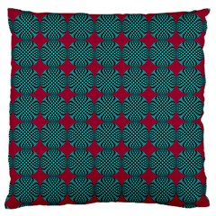 Mod Teal Red Circles Pattern Large Cushion Case (one Side) by BrightVibesDesign