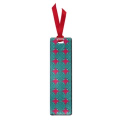 Mod Teal Red Circles Pattern Small Book Marks by BrightVibesDesign