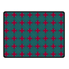 Mod Teal Red Circles Pattern Double Sided Fleece Blanket (small)  by BrightVibesDesign