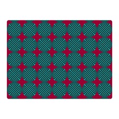 Mod Teal Red Circles Pattern Double Sided Flano Blanket (mini)  by BrightVibesDesign