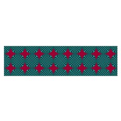 Mod Teal Red Circles Pattern Satin Scarf (oblong) by BrightVibesDesign