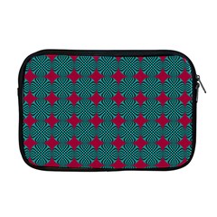 Mod Teal Red Circles Pattern Apple Macbook Pro 17  Zipper Case by BrightVibesDesign