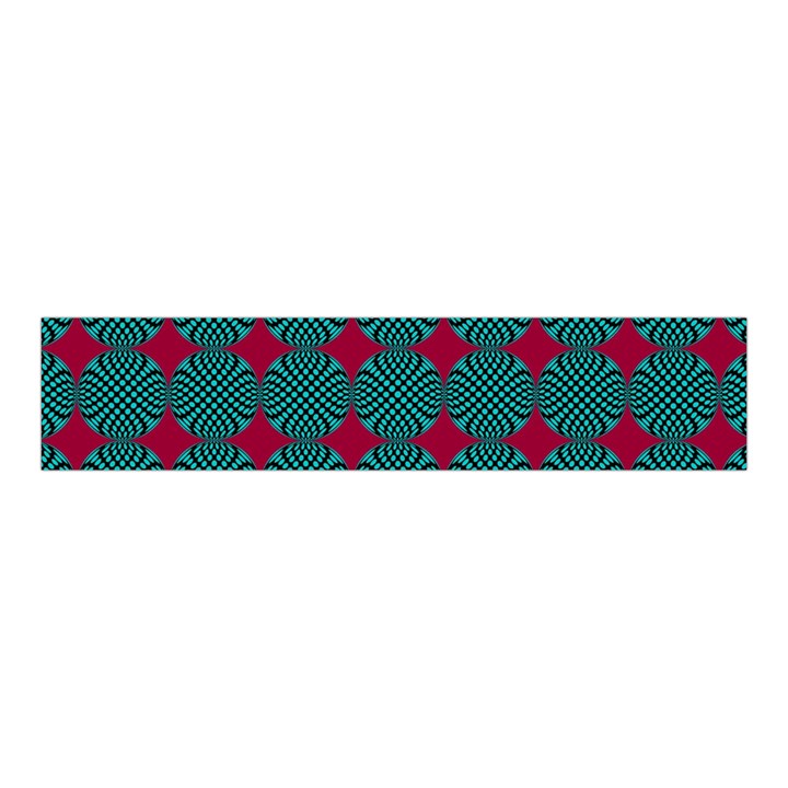 Mod Teal Red Circles Pattern Velvet Scrunchie