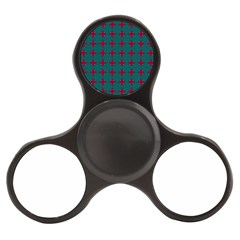 Mod Teal Red Circles Pattern Finger Spinner by BrightVibesDesign