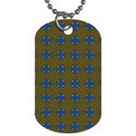 Mod Yellow Blue Circles Pattern Dog Tag (Two Sides) Front