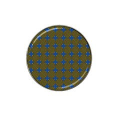 Mod Yellow Blue Circles Pattern Hat Clip Ball Marker by BrightVibesDesign