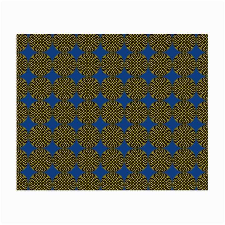 Mod Yellow Blue Circles Pattern Small Glasses Cloth (2-Side)