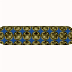 Mod Yellow Blue Circles Pattern Large Bar Mats by BrightVibesDesign